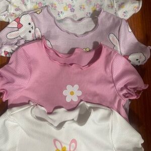 Pink and White Kids Bodysuit Set
